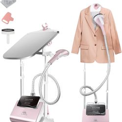 TC-JUNESUN Steamer for Clothes Standing, 1500W Full Size Powerful Upright Clothes Steamer with Adjustable Ironing Board, 30s Fast Heat-up, 6 Steam Lev