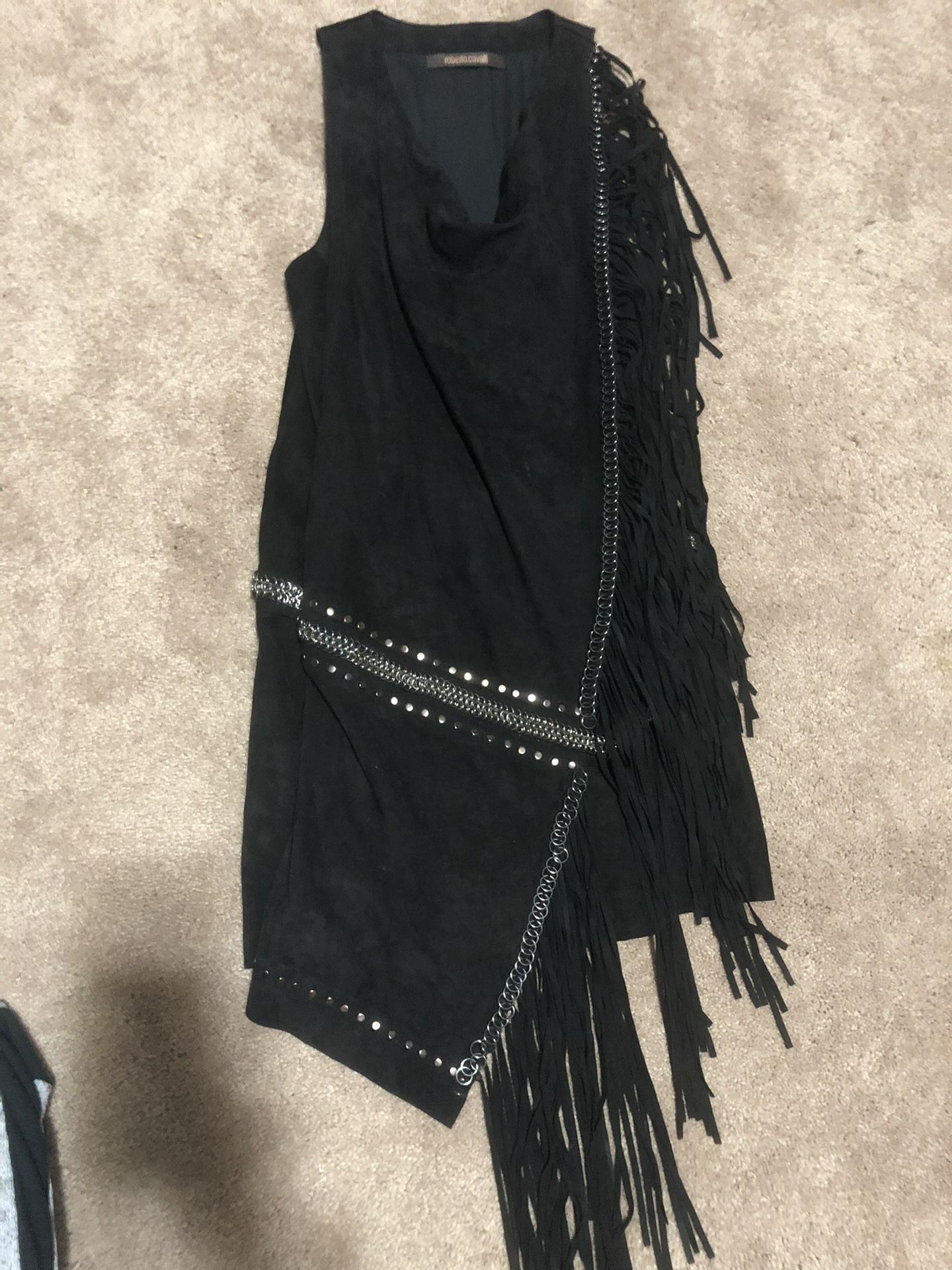 Size 40 Roberto Cavalli Suede Fringe Dress