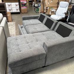 Sleeper Sectional With Storage Chaise (AS IS)