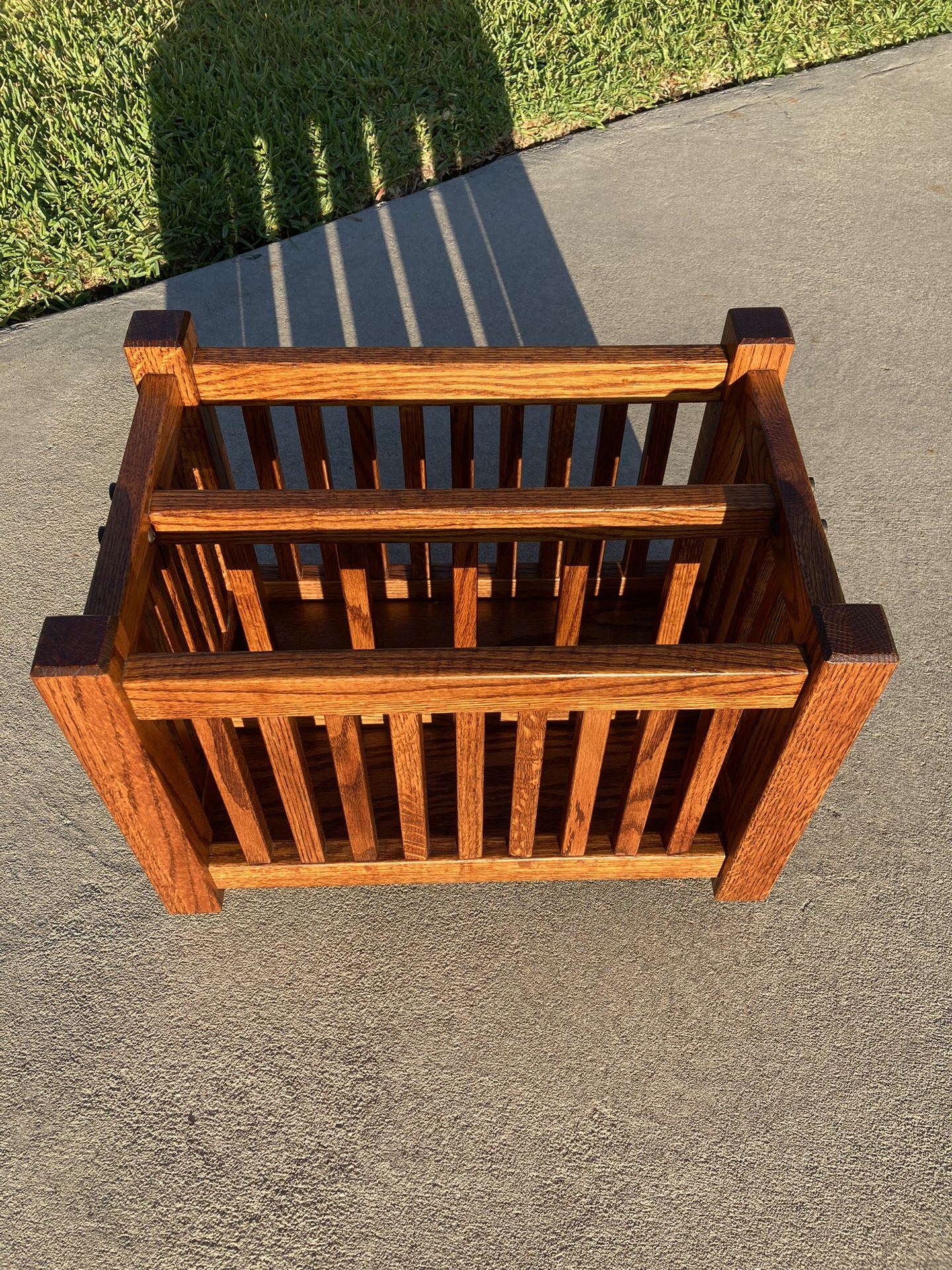 Mission style Oak magazine rack