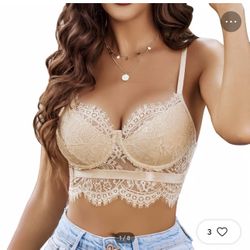 Avidlove B ustier Lace Floral Corset Bralette