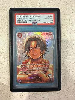 One Piece Card Game OP16 Ace PSA 10