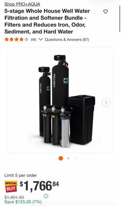 Shop PRO+AQUA 5-stage Whole House Well Water Filtration and Softener Bundle - Filters and Reduces Iron, Odor, Sediment, and Hard Water