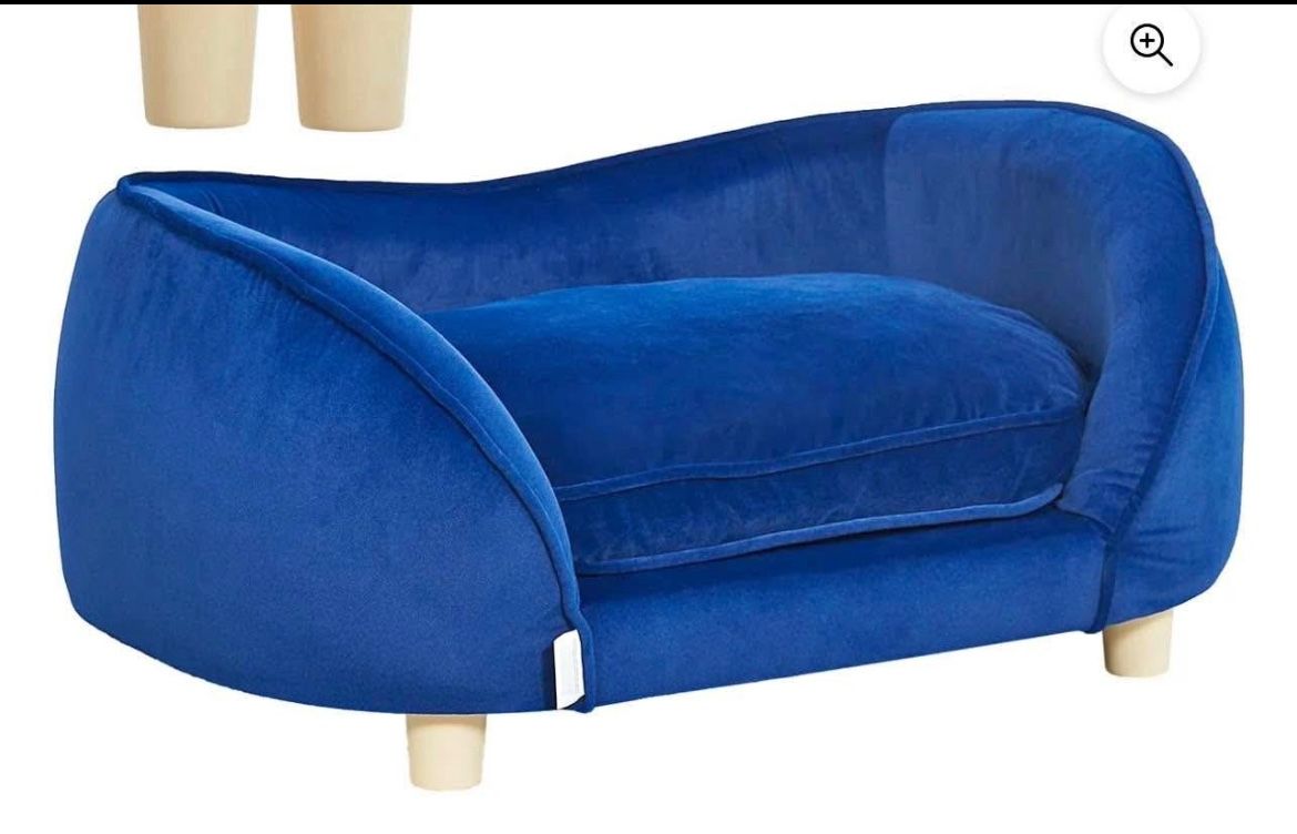 VEVOR Pet Sofa Velour Navy Blue Bed