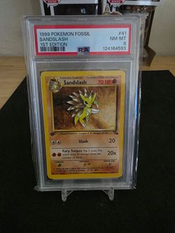 1999 Pokemon Fossil Sandslash 1st Edition PSA 8