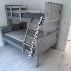New Twin Bunk Bed With Mattresses 