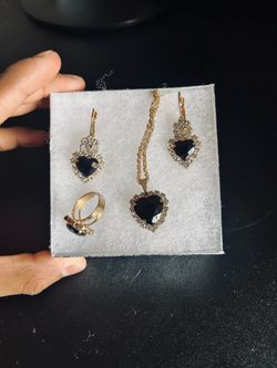 Women’s Heart Necklace , Earrings , Ring combo