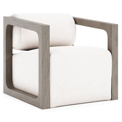 Leilani Weathered Teak Outdoor Swivel Chair