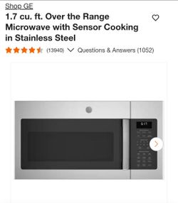 GE over Range microwave
