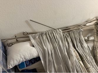 Two complete curtain inner and outer curtains with all hardware like new condition