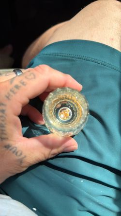Clear Glass Shot Glass with Gold Detail