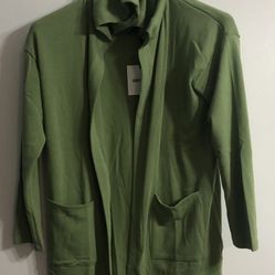 Women’s cardigan hooded two side pockets light Moss.XL