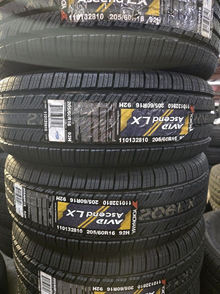 (4) 205/60r16 Yokohama Tires 205 60 16 Inch