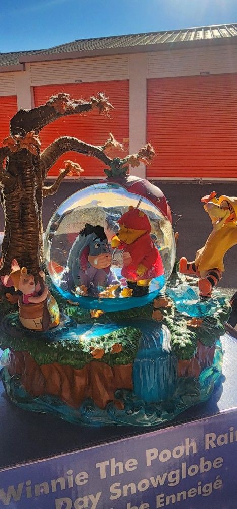 Winnie The Pooh With Eeyore Under The Umbrella Disney Snowglobe