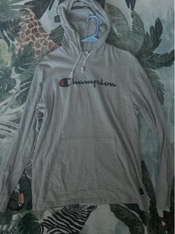 Champion Script Logo Gray Hoodie