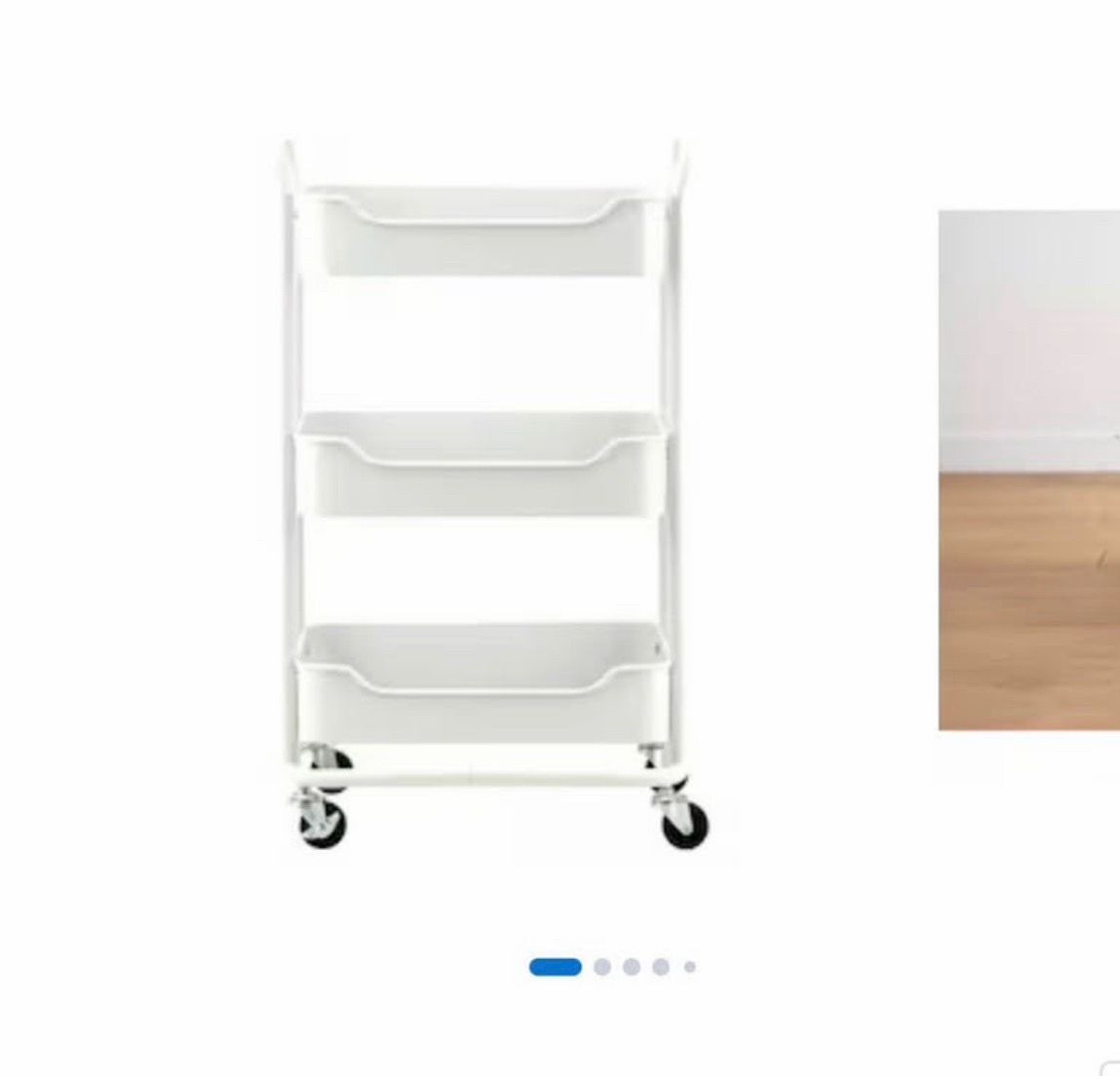 white rolling cart