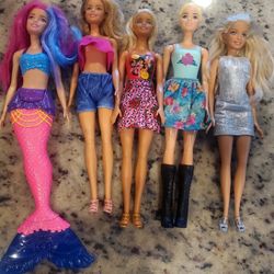 Mattel Barbie Dolls bundle of 5 dolls 