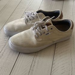 Vans white shoes with cork back men size 9