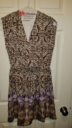 New Brown Patterned Dress
