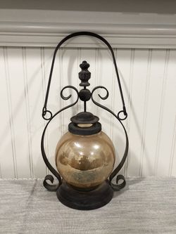 Rustic glass ball candle holder