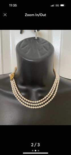 14k gold clasp with 3 strands freshwater pearl