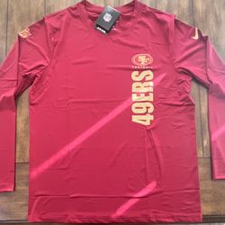 San Francisco 49ers Long Sleeve  Dri-Fit  Shirt Large NWT