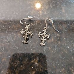 Sterling Silver Cross Earrings