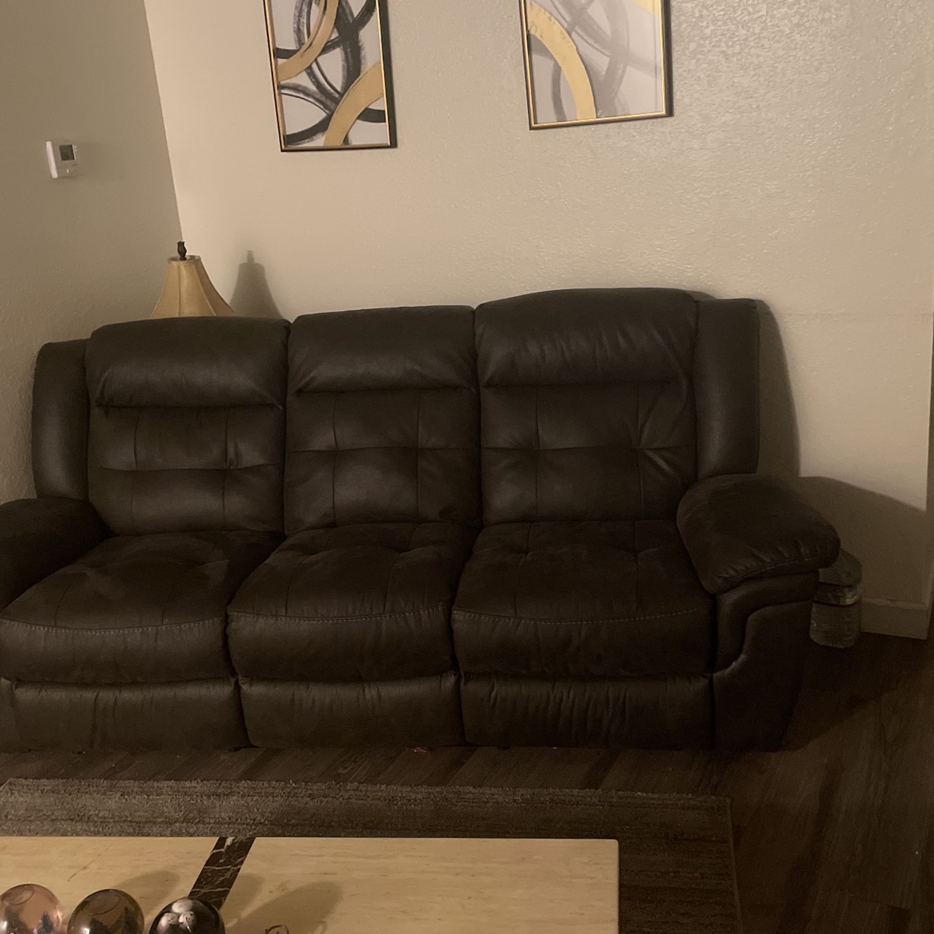 Leather Recliner Couch