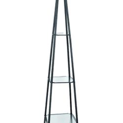 Versatile Shelf Tower Floor Lamp Charcoal Black