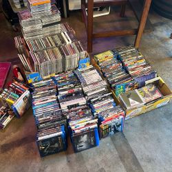 Blu Ray Movies, DVDs CDs, 4k Movies Video Games Collection