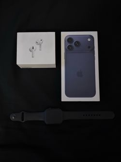 Apple products iphone, watch and airpods