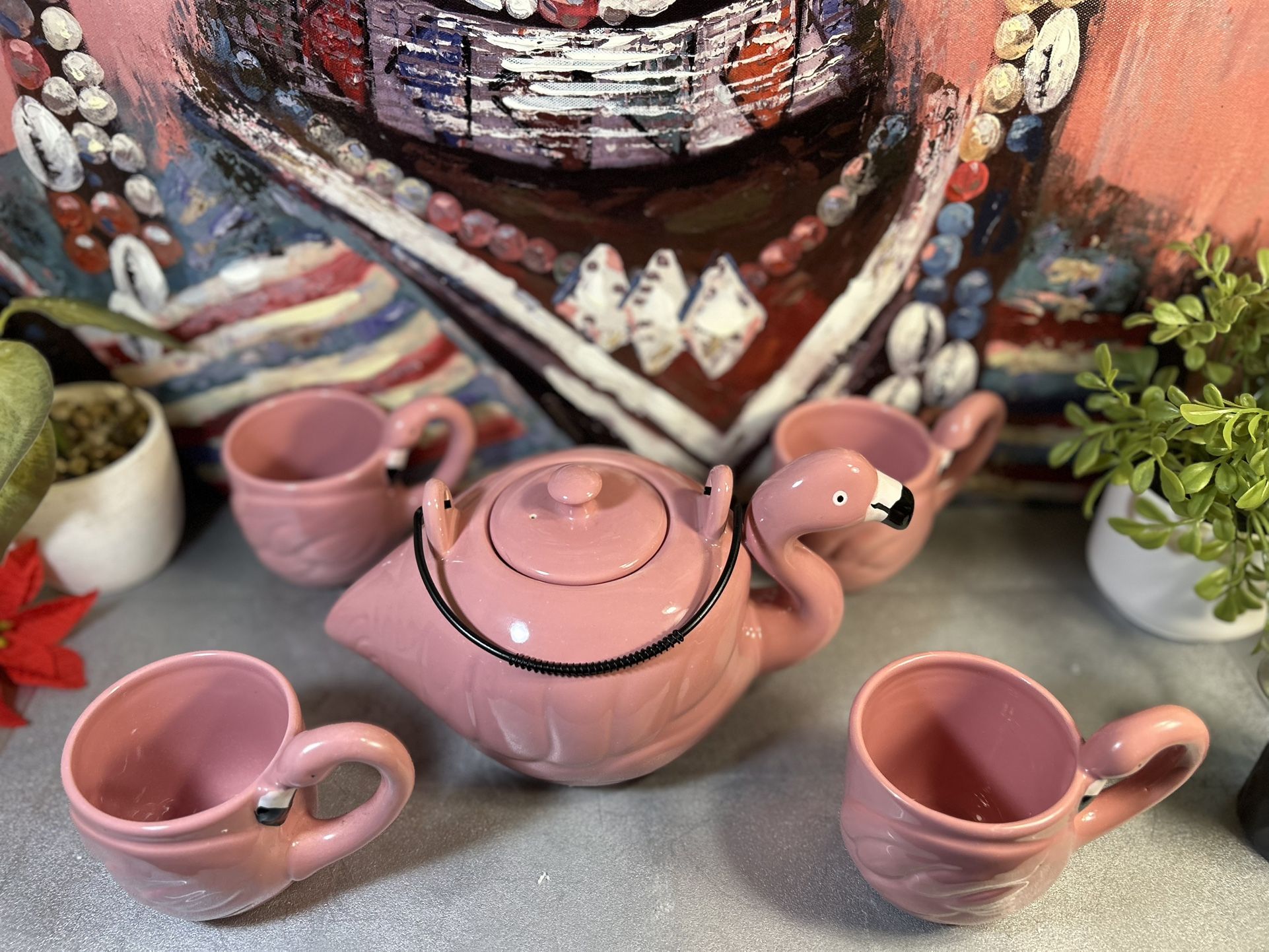 Flamingo Tea Pot Set