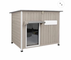 Large Dog House (43.3"L) - Metal Chew-Proof, 180lbs Capacity - PET48