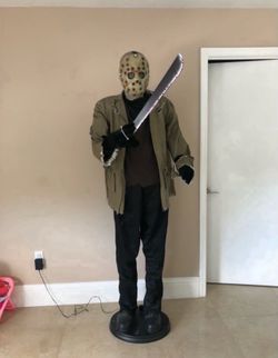 RARE 2008 Halloween 6.4ft Tall Jason Voorhees Animatronic LifeSize Prop Decoration Collectible