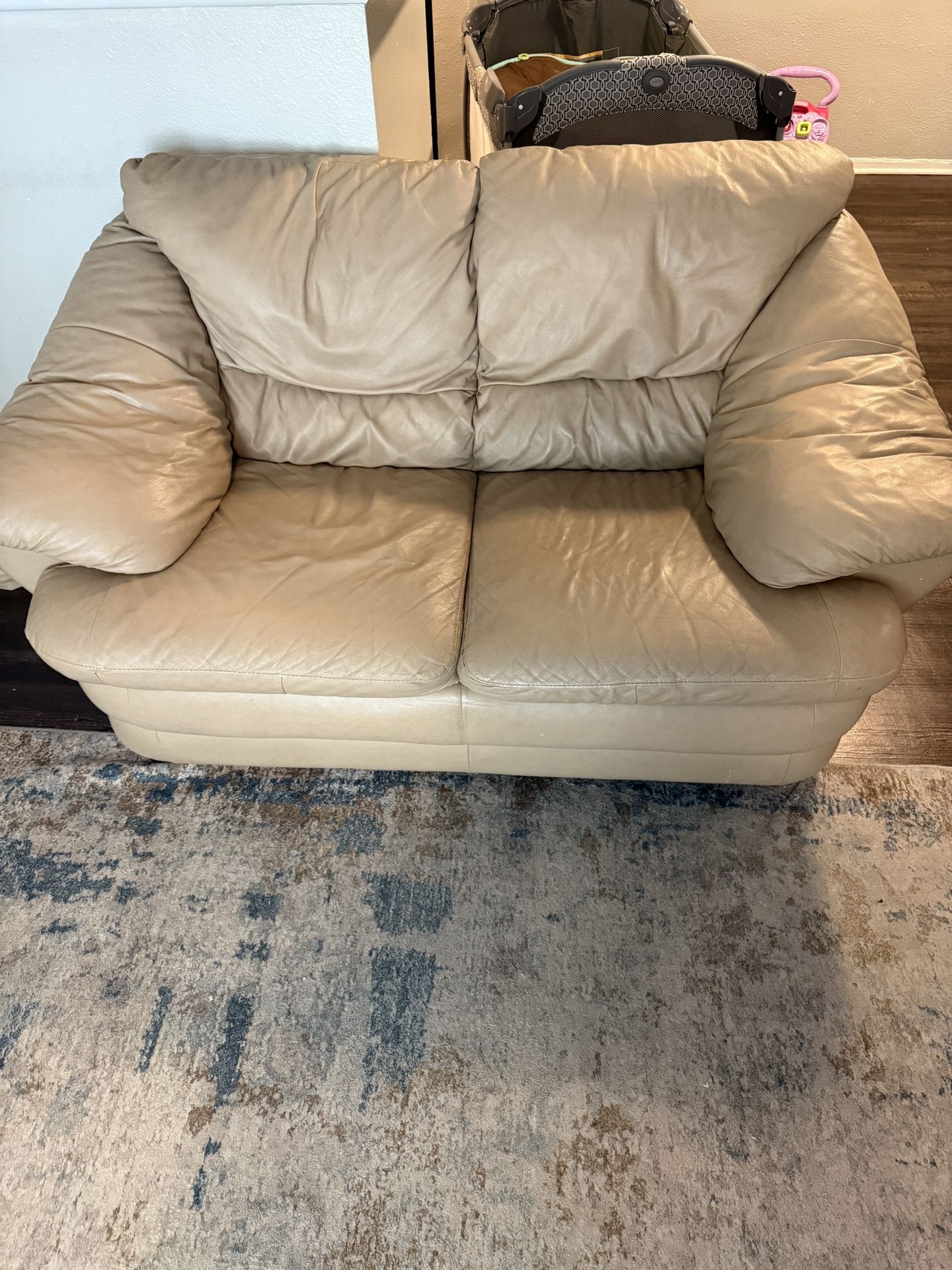 2 Seater + 1 Seater Leather Sofas