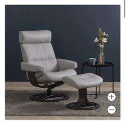 Oslo Leather Recliner & Ottoman