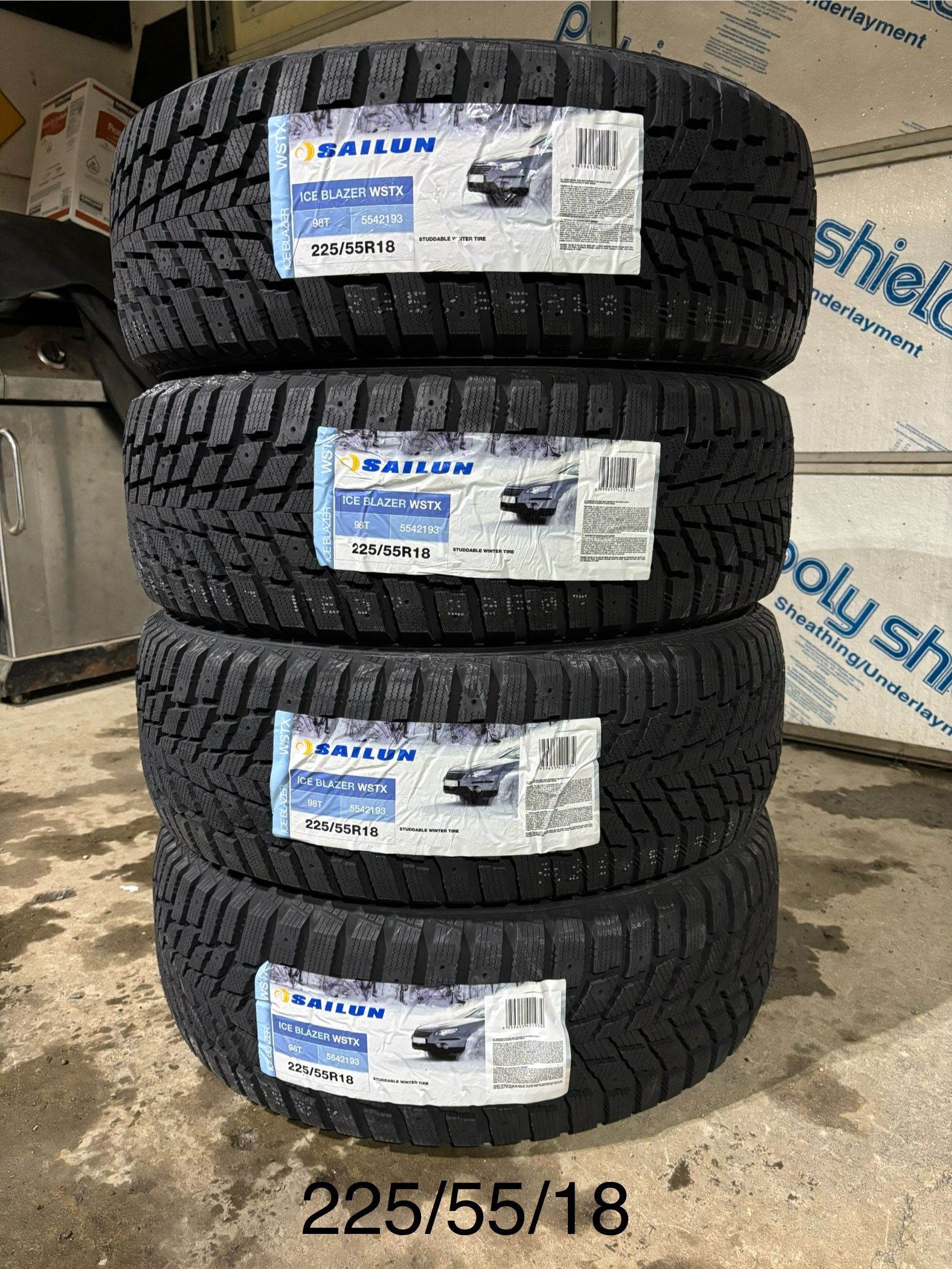 (4) - 225/55/18 Sailun Ice Blazer WSTX Snow Tires