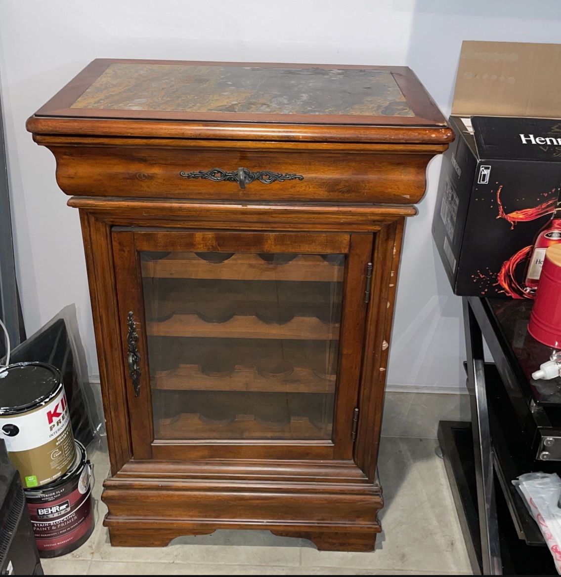 Antique alcohol bar cabinet