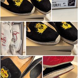 Mint Christian Louboutin Auth. Loafers Slip Ons Size 9.5 Mens Size 41 must sell