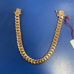 Womens 10kt Cuban Link Anklet 10.5’ / 72.6 Grams Real Gold  Thumbnail