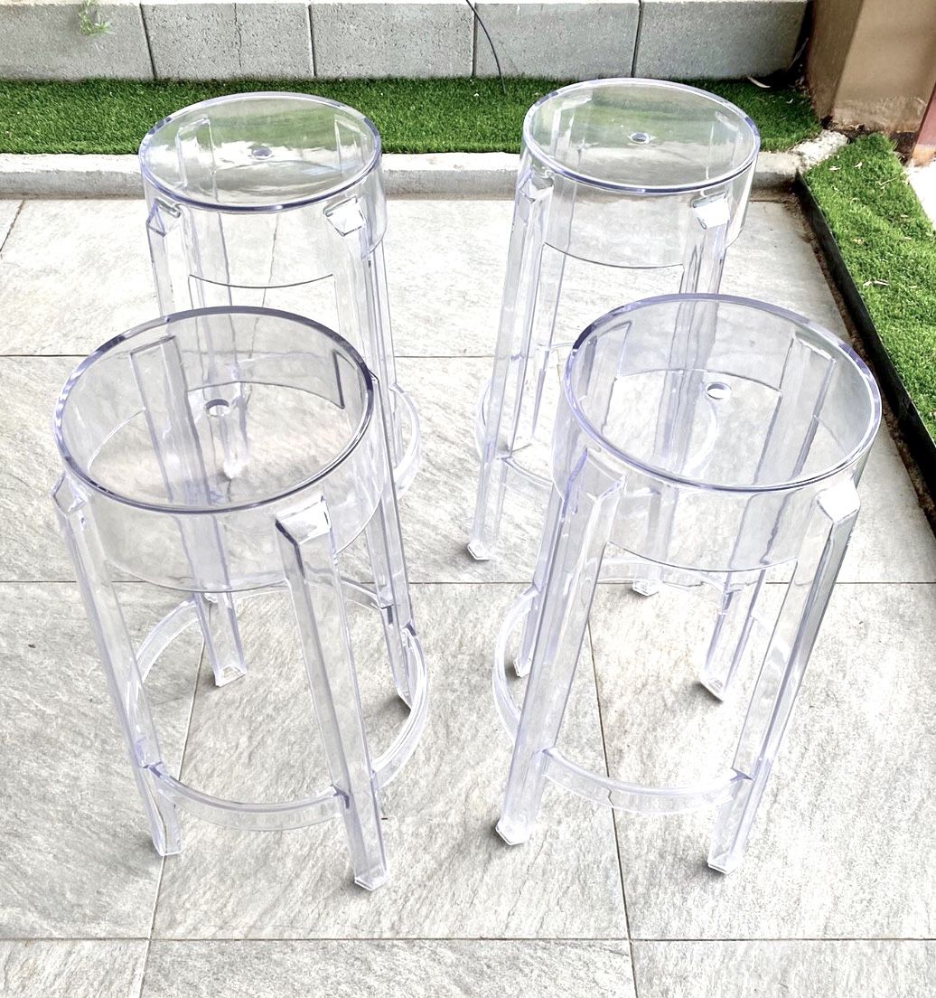 Modway Casper Modern Dining Assembled Counter Stool in Clear (Ghost Chair)