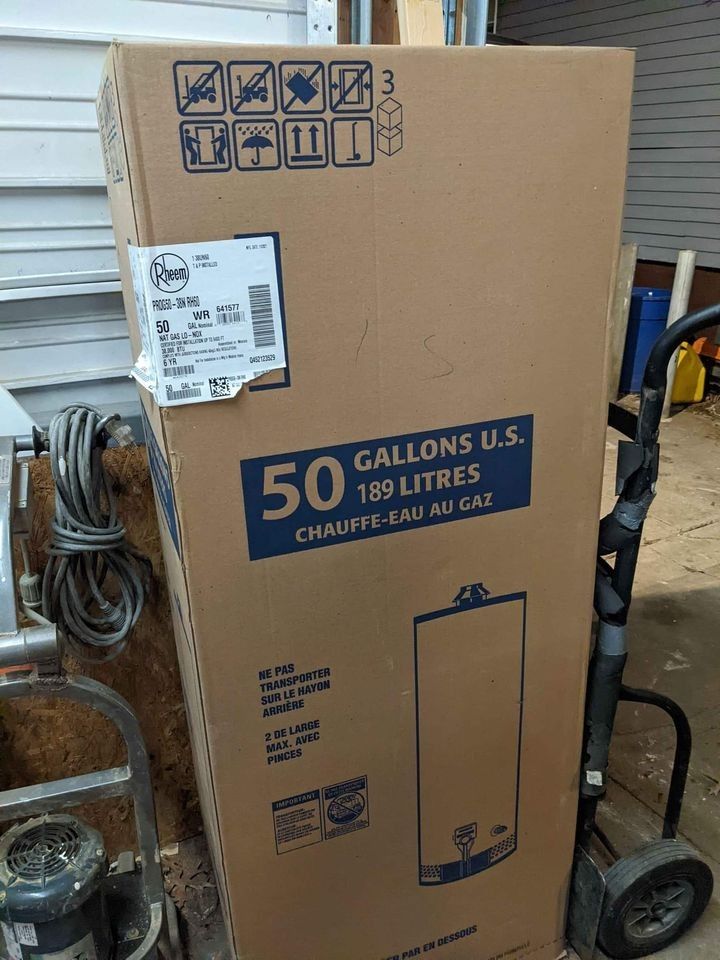 New 50 gal Gas Water Heater (includes installation)