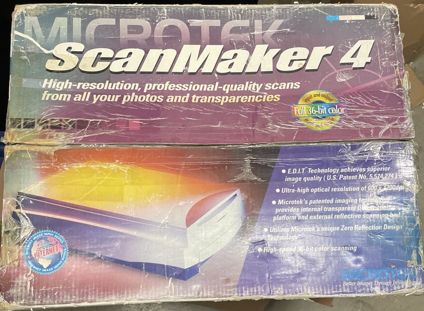 MICROTEK MRS-1200TP ScanMaker 4 USB Flatbed Scanner In It’s Original Package Box