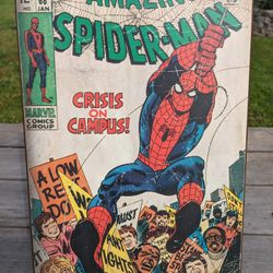 Amazing Spider-Man Crisis on Campus Print Wooden Poster Wall Art - Marvel Comics 19" x 12.5"