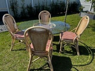 Bamboo Table With Four Chairs