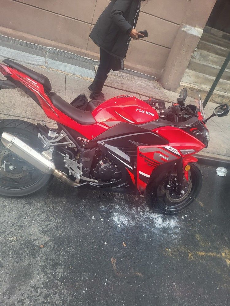 Red And Black Fly Wing 250 Motorcycle