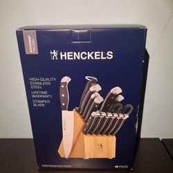 HENCKELS Statement Premium Quality 15-Piece Set with Block, Natural, Razor-Sharp, German Engineered Informed by 100+ Years of Mastery, Lightweight and