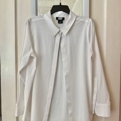 DKNY Women’s White Button-Front Blouse