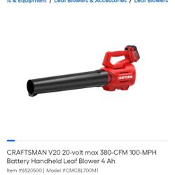 Craftsman V20 Battery Powered Blower