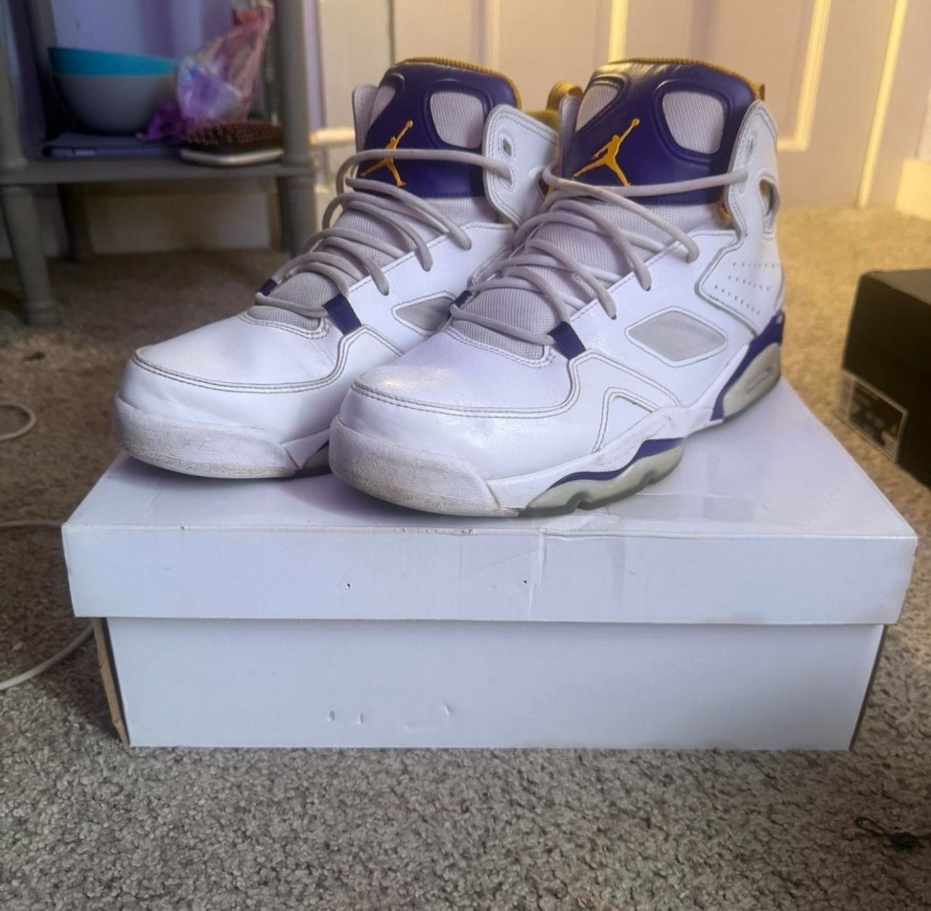 Air Jordan Flight Club 91’ Lakers High Tops, Men’s 9.5,